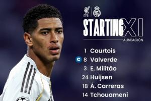 明牌？皇马客场对阵利物浦首发11人与国家德比2-1巴萨首发全相同